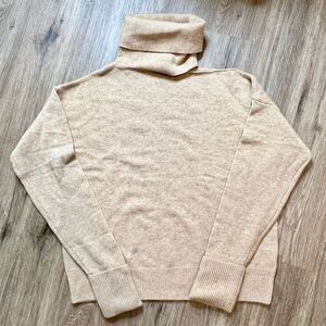 NWOT Paige Raundi Sweater Cutout Cold Shoulder Turtleneck Camel Womens Large